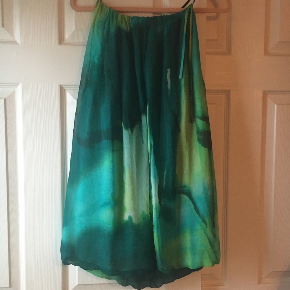Bright and colorful short green dress